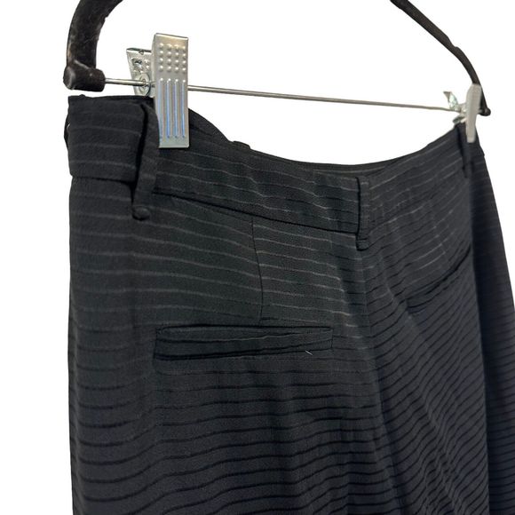 MM. Lafleur The Howland Mini Stripe Pleated Black Trouser Pants Pockets Size 6 - Picture 9 of 13
